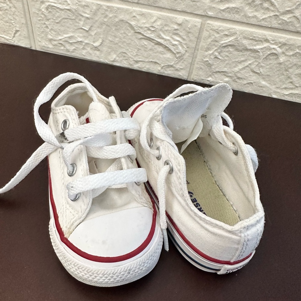 Toddler white converse, toddler size 6.